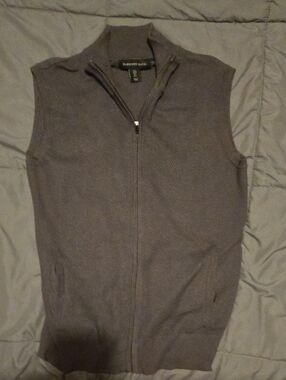 Harrison Davis Men's Sleeveless Zip Knit Vest - Charcoal